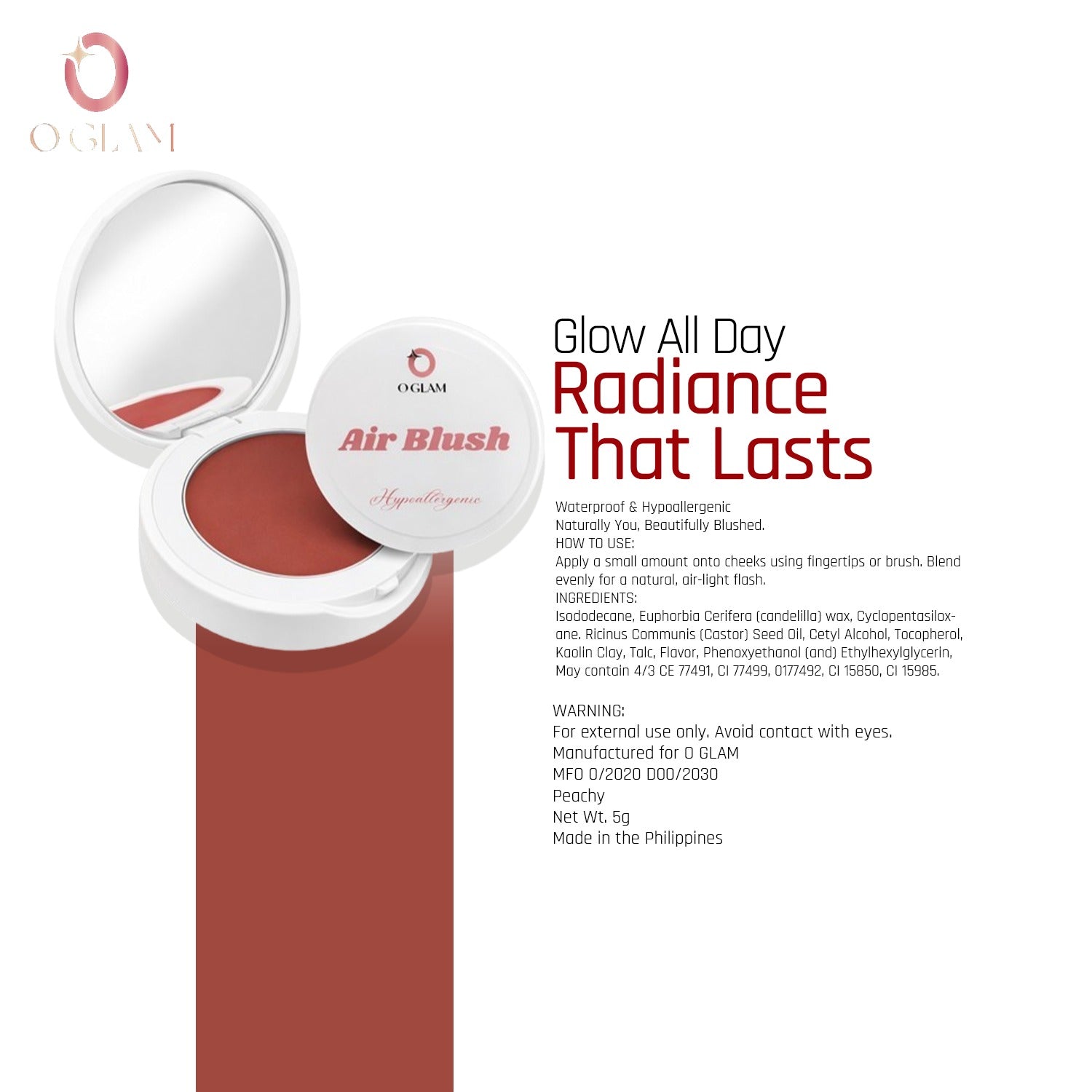 Creamy Air Blush (Multi-way) by O Glam  - Chili