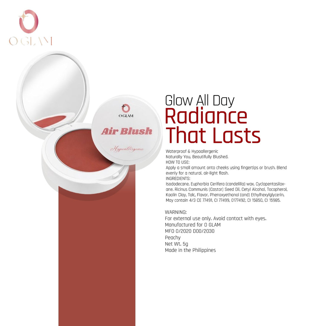 Creamy Air Blush (Multi-way) by O Glam  - Chili