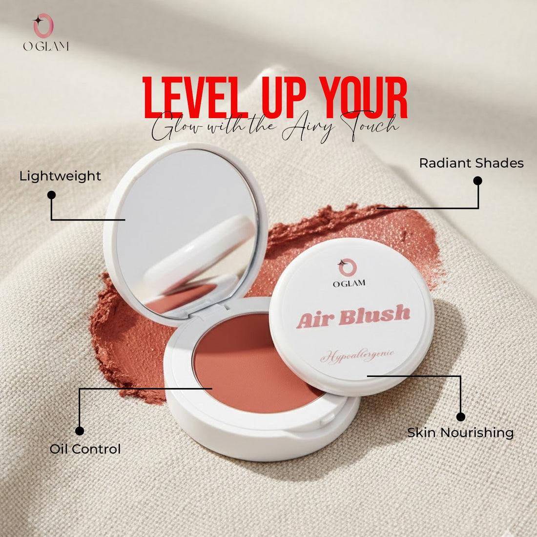 Creamy Air Blush (Multi-way) by O Glam  - Chili