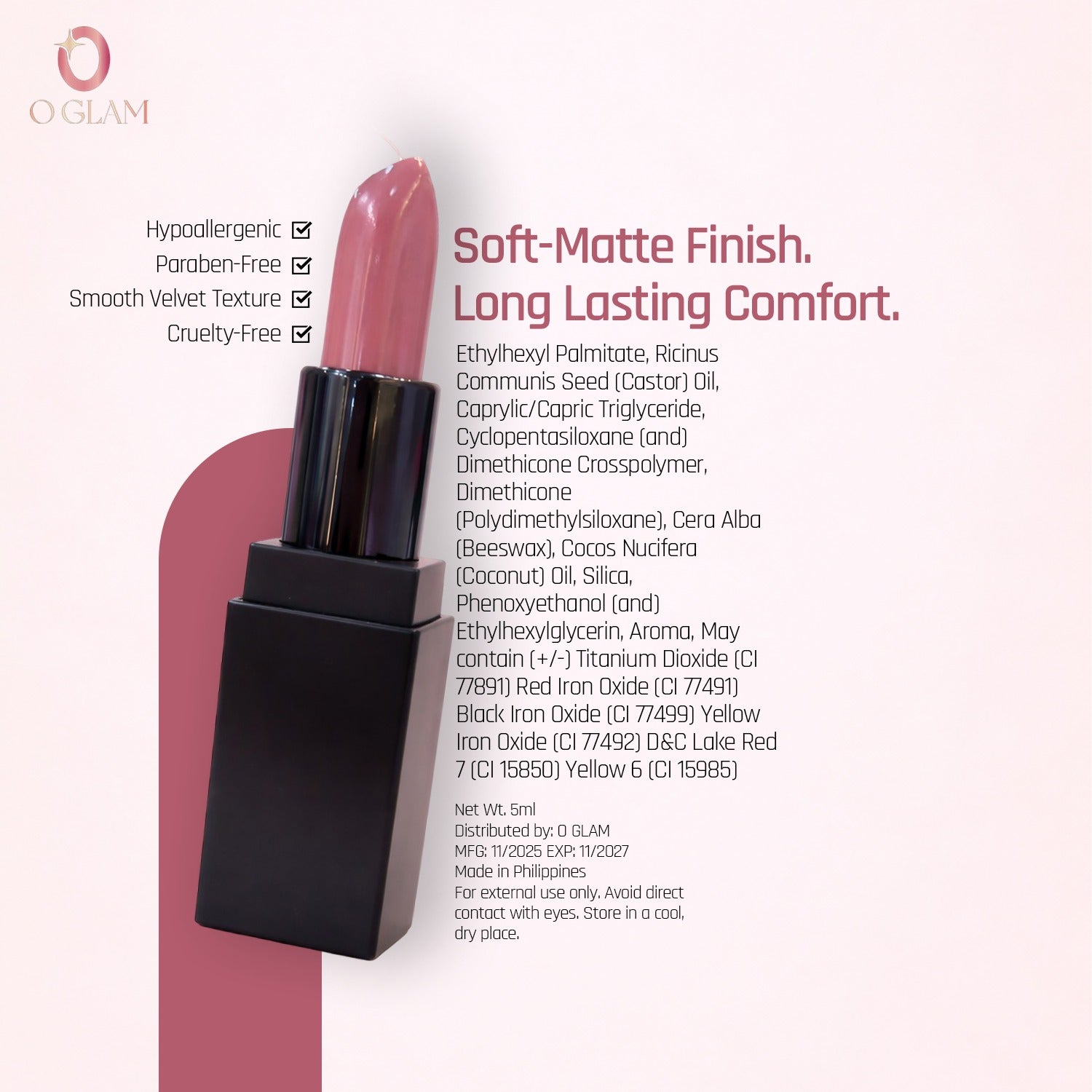 Velvet Lip Lush (Lipstick) by O Glam - MOTCHA SOFT
