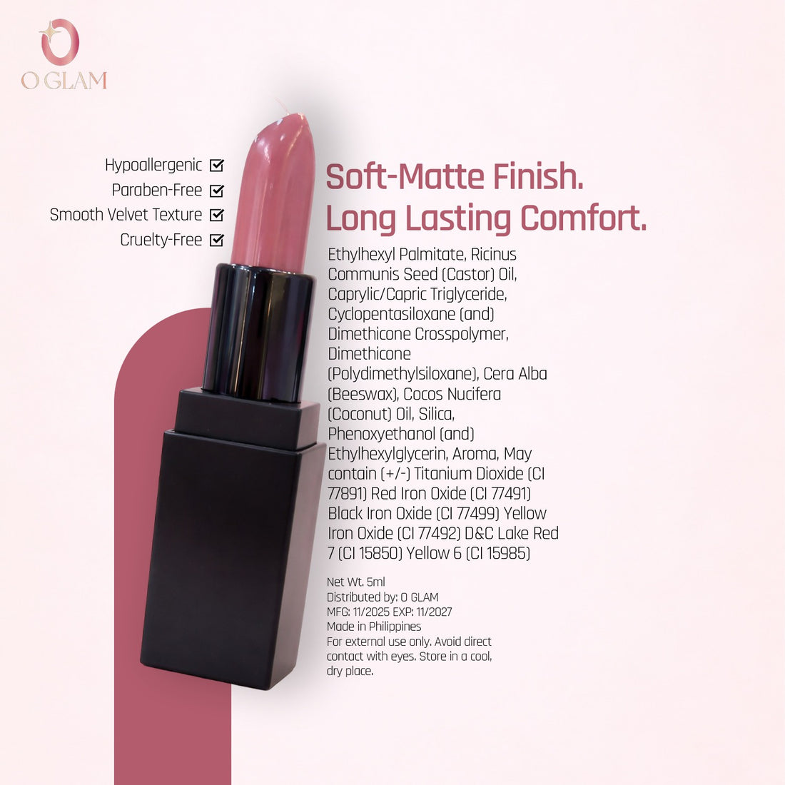 Velvet Lip Lush (Lipstick) by O Glam - MOTCHA SOFT