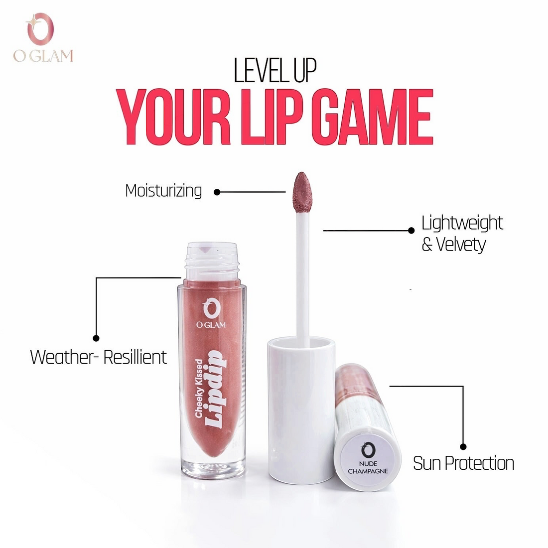 Cheeky Kissed Lipdip (Multi-way) by O Glam - CINNAMON