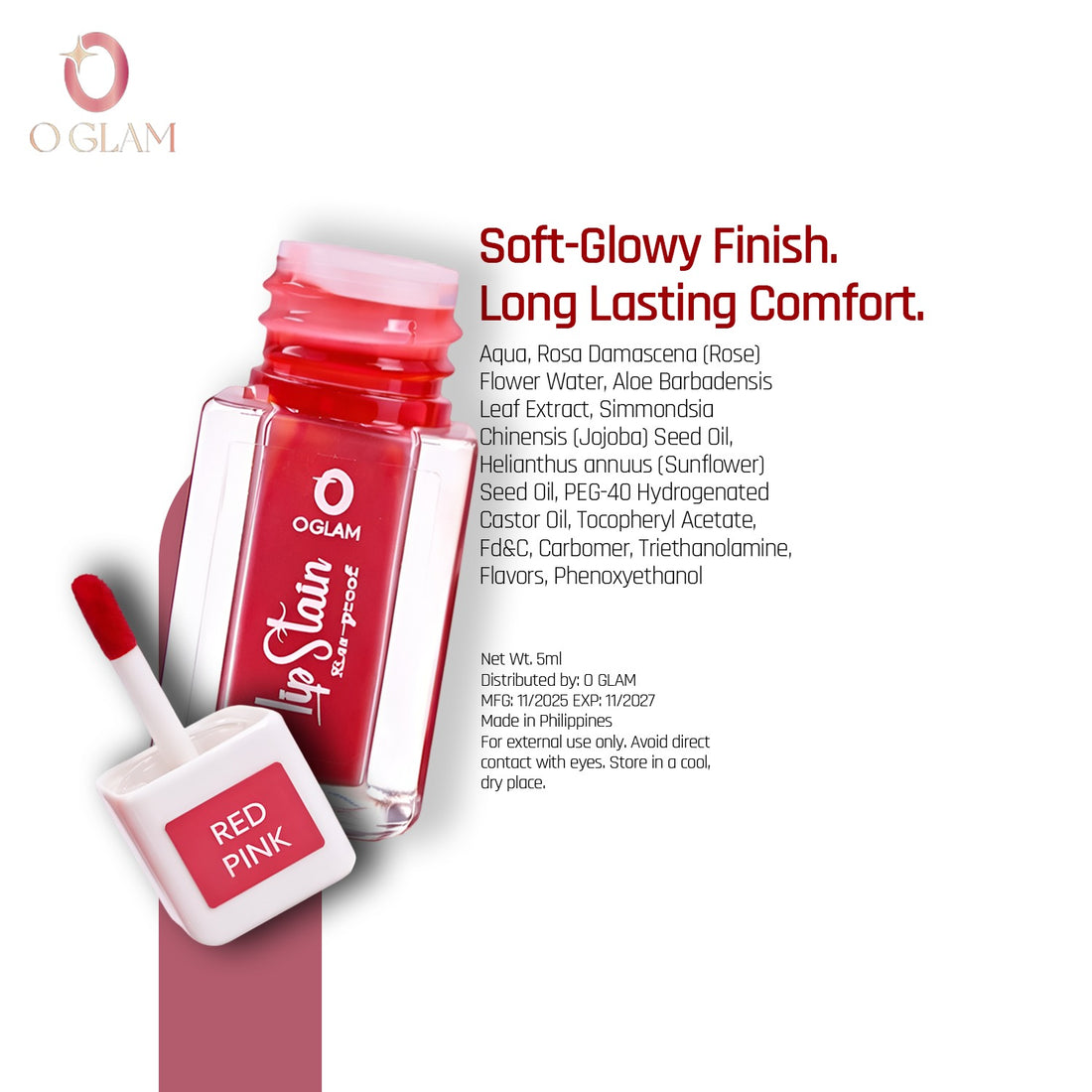 Kiss Proof Lip Stain (Liptint) by O Glam - CHERRY RED