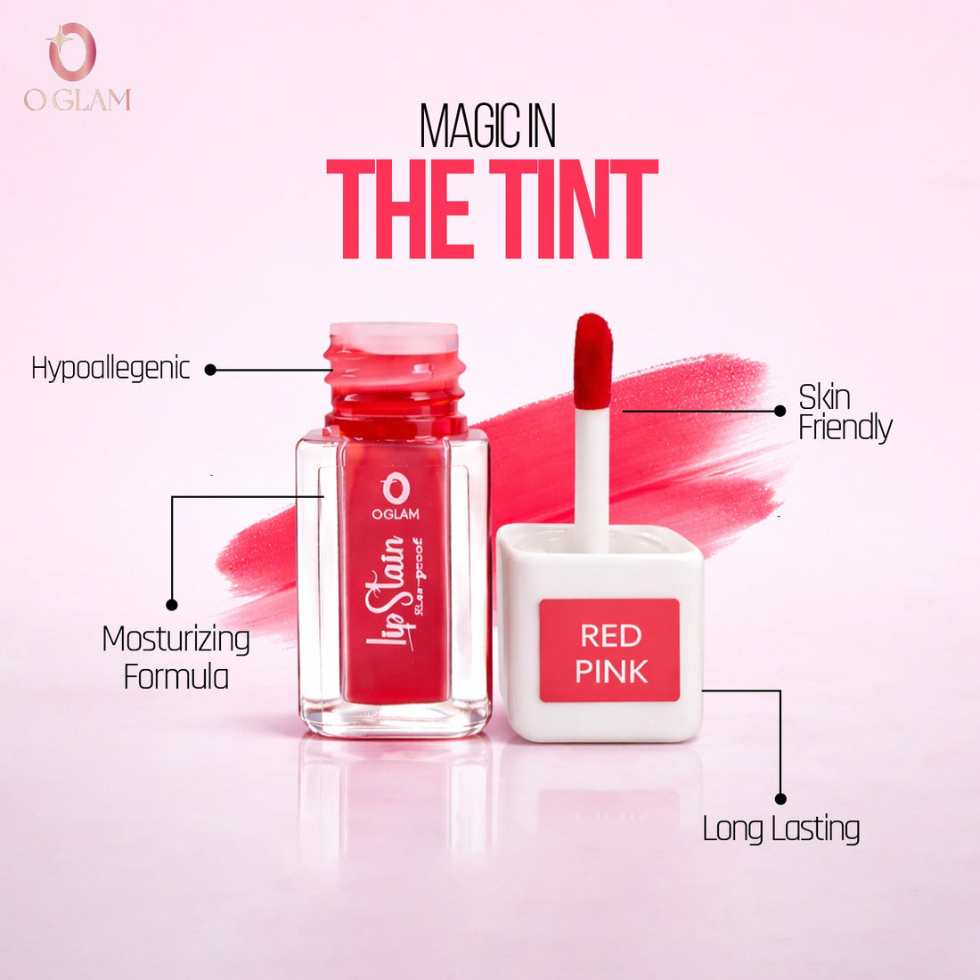 Kiss Proof Lip Stain (Liptint) by O Glam - CHERRY RED